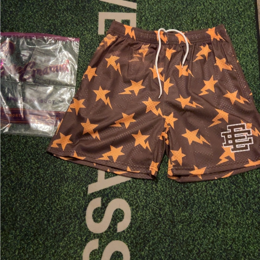 Eric Emanuel Brown Star-Patterned Men Shorts - image 1
